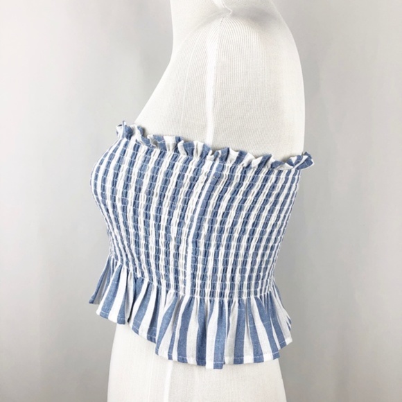 NWOT SHEIN Shirred Ruffle Hem Strapless Top & Pants Set - Picture 6 of 15